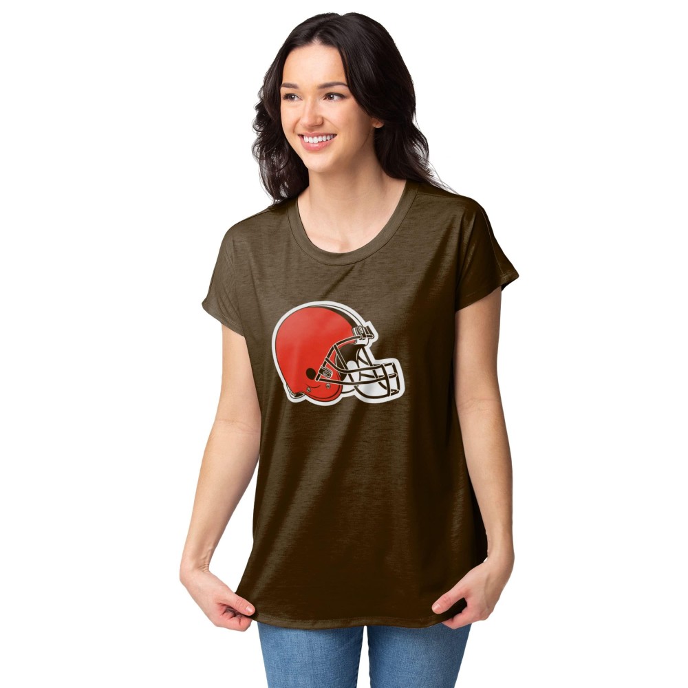 Cleveland Browns Nfl Womens Big Logo Tunic Top - Xl