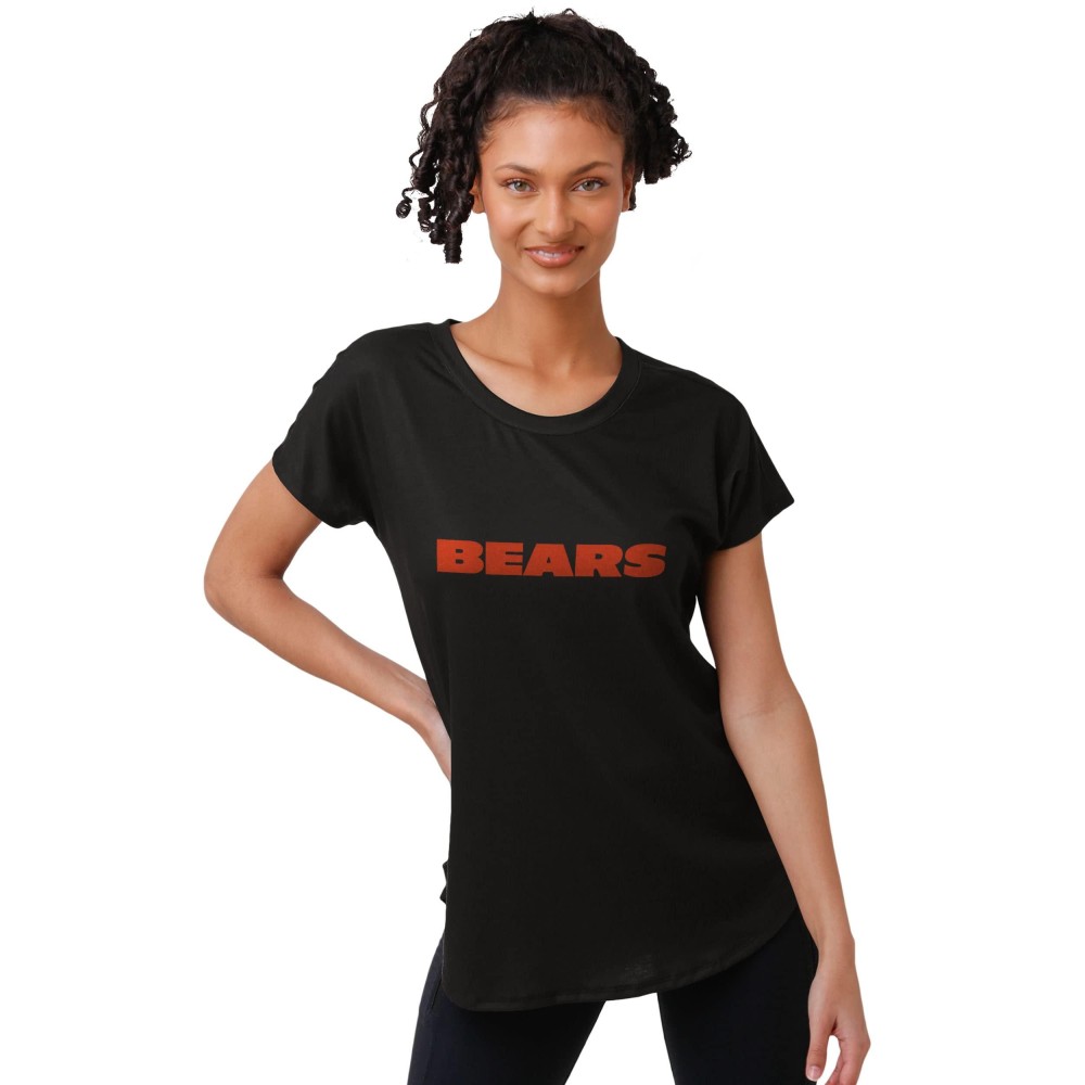 Chicago Bears Nfl Womens Wordmark Black Tunic Top - Xl