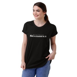 Seattle Seahawks Nfl Womens Wordmark Black Tunic Top - M