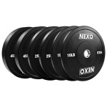 Nexo 25Lb Rubber Bumper Plate Pair - Premium Matte Black Finish 2X 25Lb Cross Training Weight Plates