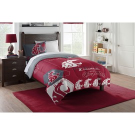 Northwest The Company Ncaa Washington State Cougars Comforter And Sham Set, Twin, Hexagon