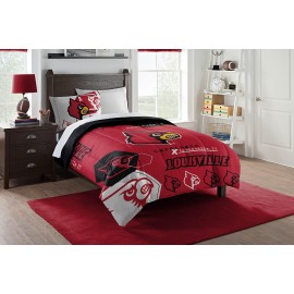 Northwest The Company Ncaa Louisville Cardinals Comforter And Sham Set, Twin, Hexagon