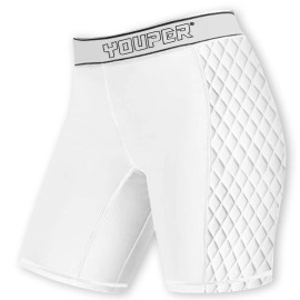 Youper Youth Girls Classic Compression Softball Sliding Shorts, Padded Softball Sliders (White/Grey, Large)