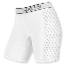 Youper Youth Girls Classic Compression Softball Sliding Shorts, Padded Softball Sliders (White/Grey, Small)