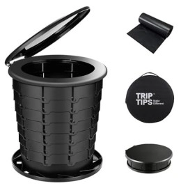 Triptips Upgrade Retractable Portable Toilet For Travel, Adjustable Height Camping Toilet For Adults Kids, Foldable Toilet For Camping/Car, Xl Size