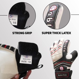 Sable Hub Goalkeeper Glove Cotton Material Football Gloves Protection Super Grip Palms Comfortable For Kids, Children & Adults (Size 7)