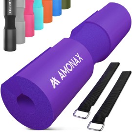 Amonax Barbell Squat Pad, Extra Thick Foam Padding For Neck & Shoulder Support, Heavy Duty Gym Fitness Workout Cover For Women Hip Thrusts, Weight Lifting And Heavy Weight Squats (Violet)