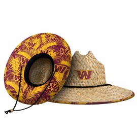 Foco Mens Nfl Team Logo Floral Sun Straw Hat, Team Logo, One Size Us