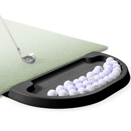 Gosports All-Weather Golf Ball Tray - 70 Ball Capacity - Compatible With All Hitting Mats - Black Or Green