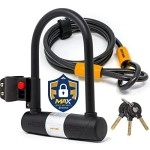 Bike U-Lock - Sigtuna Bike Lock Heavy Duty Anti-Theft With 4Ft12M Cable, Bicycle U-Lock With Sturdy Mounting Bracket For Mountain Bikes, Ebikes, Scooters