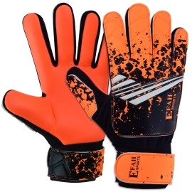 Efah Sports Soccer Goalkeeper Gloves For Kids Boys Children Youth Football Goalie Gloves With Super Grip Protection Palms (Size 2 Suitable For 4 To 5 Year Old, Orange)