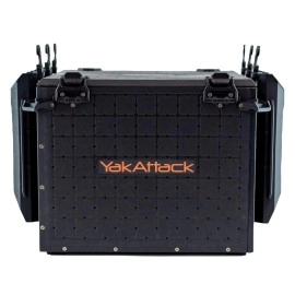 Yakattack Blackpak Pro Kayak Fishing Crate - Includes 6 Attachable Fishing Rod Holders, 16 X 16 - Black
