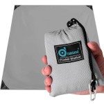 Odoland Beach Blanket Picnic Blanket, 43 X 63 Sandproof Waterproof Outdoor Pocket Blanket With Portable Bag, Foldable Lightweight Sand Free Quick Drying Beach Mat For Hiking Camping Travel, Grey