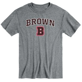 Barnesmith Brown University Bears Short-Sleeve T-Shirt, Spirit, Charcoal Grey, Large