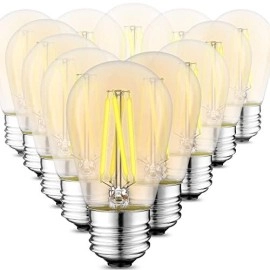 Hmyyjt 12V Led Light Bulb For Rv,Clear Glass 12V To 24V Low Voltage Light Bulbs For Solar String Lights,S14 E26 400Lm 3000K Warm White 4W(40W Incandescent Equivalent) 12Pack