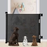 Retractable Baby Gate, Extra Wide Safety Kids Or Pets Gate, 33A Tall, Extends To 55A Wide, Mesh Safety Dog Gate For Stairs, Indoor, Outdoor, Doorways, Hallways(33Ax55A, Black)