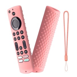 Remote Case Replacement For Insigniatoshiba Firetv Controller 2021 Ctrc1Us21, Silicone Cover With Lanyard, Pink