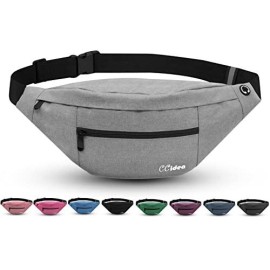 Ccidea Fanny Pack For Women Men Fashion Belt Bag Crossbody Bags With Adjustable Strap 4-Zipper Pockets, Waterproof Waist Pack Bag For Running Travel Hiking (E- Clear Inventory)
