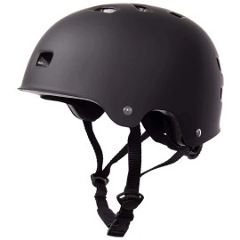 Turboske Skateboard Helmet, Bmx Helmet, Multi-Sport Helmet, Bike Helmet For Kids, Youth, Men, Women (Mblack, Lxl (228-24))