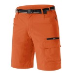 Tacvasen Mens Summer Outdoor Shorts Quick Dry Cargo Casual Hiking Shorts Orange, 30