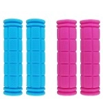 Beakuoo Bike Handlebar Grips For Kids Girls Boys, Non-Slip Rubber Mushroom Bicycle Grips For Scooter Cruiser Seadoo Tricycle Wheel Chair Mountain Road Urban Foldable Bike Mtb Bmx(Pink Sky Blue)