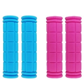 Beakuoo Bike Handlebar Grips For Kids Girls Boys, Non-Slip Rubber Mushroom Bicycle Grips For Scooter Cruiser Seadoo Tricycle Wheel Chair Mountain Road Urban Foldable Bike Mtb Bmx(Pink Sky Blue)