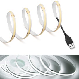 Mdeecob Led Strip Lights 6000K Cold White 492Ft15M Usb Powered 5V Flexible Led Tape Lights With Usb Connector Cri 90 800Lmm 320Ledsm For Indoor And Outdoor Dacor(6000K Cold White492Ft15M)