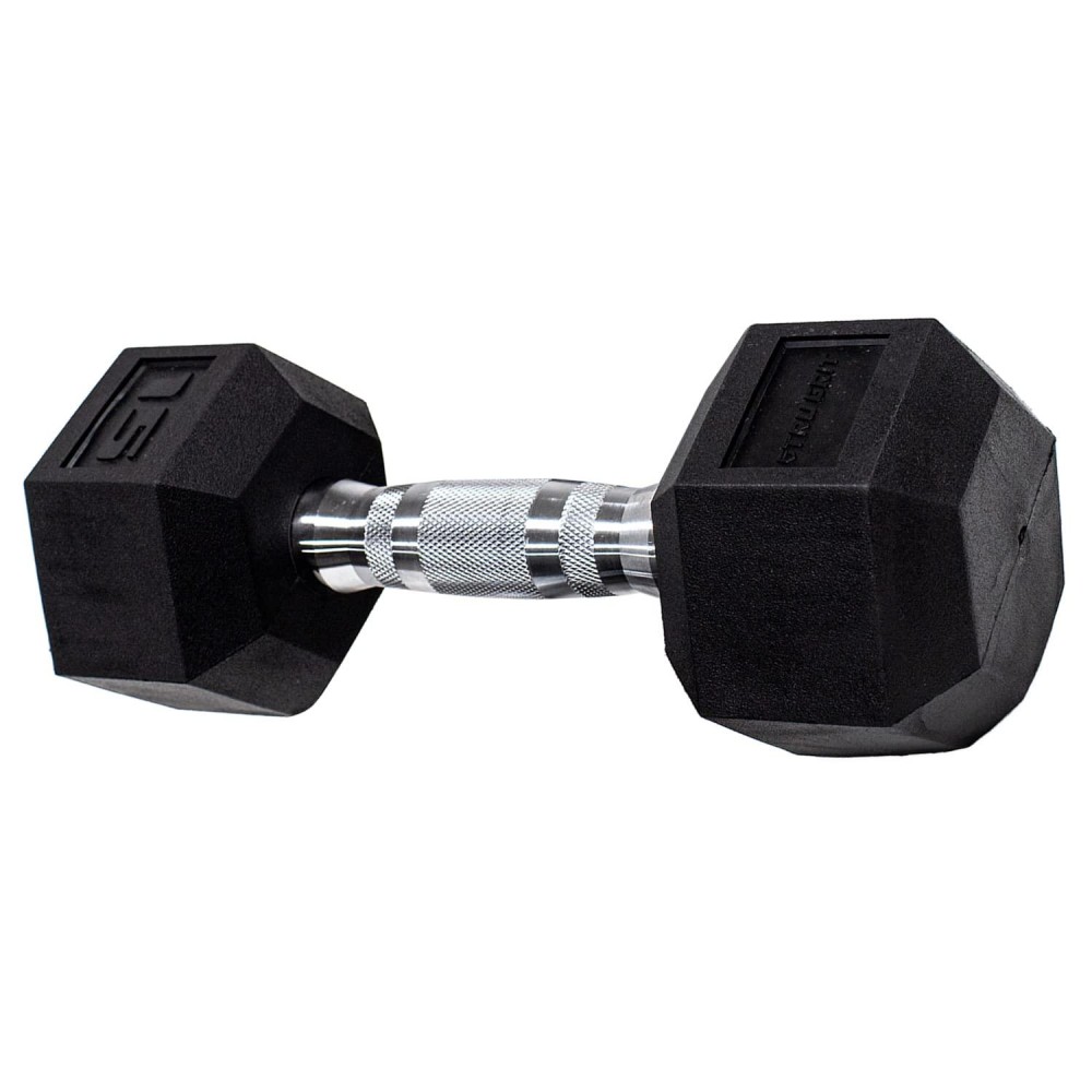 Tg Tru Grit Fitness Hex Elite Tpu Dumbbells - Hex Weights Featuring Textured Steel Handles, Thermoplastic Polyurethane Heads, And Hexagon-Shaped Rubber-Encased Ends - Black