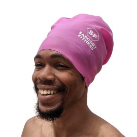 Sargoby Fitness Extra Large Swim Cap For Braids And Dreadlocks Use Unisex Xl Swim Cap Also Use For Afros And Locs Dreads Swim Cap Swimming Cap For Dreadlocks Swim Cap For Braids (Pink, Large)