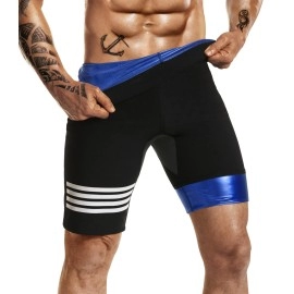 DYUAI Sauna Sweat Shorts for Men Compression Pants Athletic Leggings Workout Sauna suit(WBH7202-01-L)