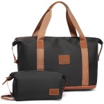 Imiomo Travel Gym Duffel Bag - Weekender Bags For Women, Large Tote Overnight Bag, Sports Shoulder Hospital Bag(Black)
