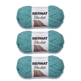 Bernat Blanket Light Teal Yarn - 3 Pack Of 150G53Oz - Polyester - 6 Super Bulky - 108 Yards - Knittingcrochet