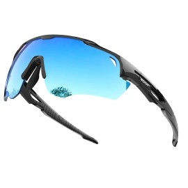 SCVCN Polarized Cycling Glasses Sport Sunglasses 3 Interchangeable Lenses Men Women Running Golf Hiking Volleyball Tennis Driving Fishing Softball Mountain High Definition High Contrast Lenses 02