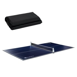 Md Sports Regulation Table Tennis Conversion Top With Bonus Table Cover, Blue White (Conversion Top Table Cover Set)