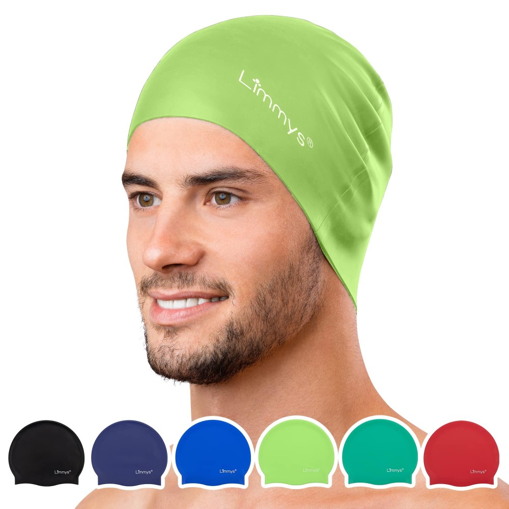 Limmys Menas Womenas Unisex Swimming Cap - 100 Silicone Ladies Swim Caps - Premium Quality, Stretchable And Comfortable Swimming Hats - Available In Different Attractive Colors