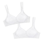 Playtex Womens 18 Hour Seamless Smoothing Full Coverage Us4049 With 2-Pack Option Bra, 2 Pack - White, 44D Us