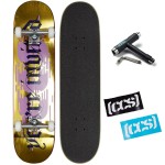 Ccs] Youre Invited Skateboard Complete Gold Foil 775 - Maple Wood - Professional Grade - Fully Assembled With Skate Tool And Stickers - Adults, Kids, Teens, Youth - Boys And Girls