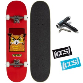 Ccs] Odd Birds Owl Skateboard Complete 800 - Maple Wood - Professional Grade - Fully Assembled With Skate Tool And Stickers - Adults, Kids, Teens, Youth - Boys And Girls