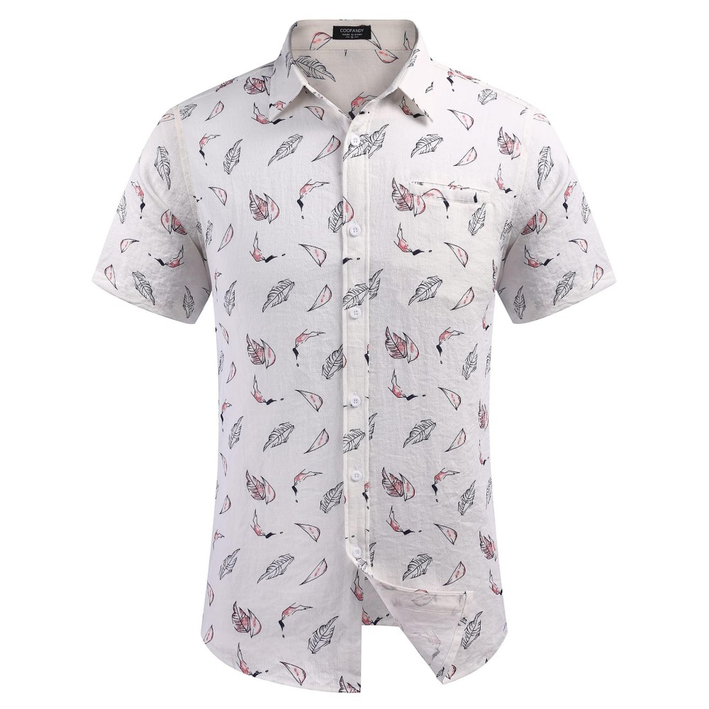 Coofandy Mens Hawaiian Shirts Short Sleeve Button Down Island Shirt Miami Beach Shirt