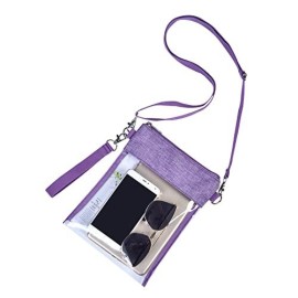 Uspeclare Clear Crossbody Purse Bag Stadium Approved Clear Tote Bag With Adjustable Shoulder Strap (Clear Purple)