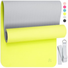 Greater Goods Professional Yoga Mat - Exercise Mat For Fitness, Balance, And Stability An Extra Large, Extra Thick, Non Slip Mat Free Carrying Strap Included Designed In St Louis (Avocado Green)