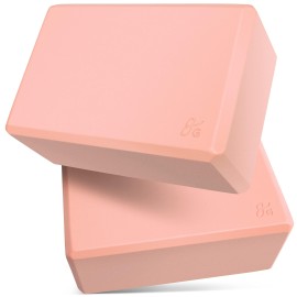 Greater Goods Premium Yoga Blocks - 2 Pack Set For Yoga, Pilates, Or Meditation Light Weight Blocks Made Of High Quality Latex-Free Material That Is Non-Slip Designed In St Louis (Blush Pink)