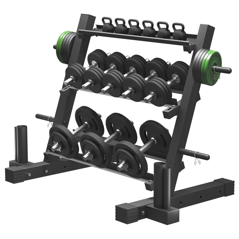 Dumbbell Rack Fitness 3 Tier Dumbbell Weight Rack Heavy Duty Multifunctional Weight Stand For Home Gym Suitable For Storage Of Dumbbell, Weight Plates, And Curl Bar