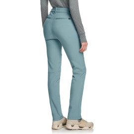 Tsla Women'S Softshell Winter Snow Ski Pants, Fleece Lined Waterproof Hiking Pants, Insulated Work Outdoor Pants, 2-Layer Sky Blue, 10