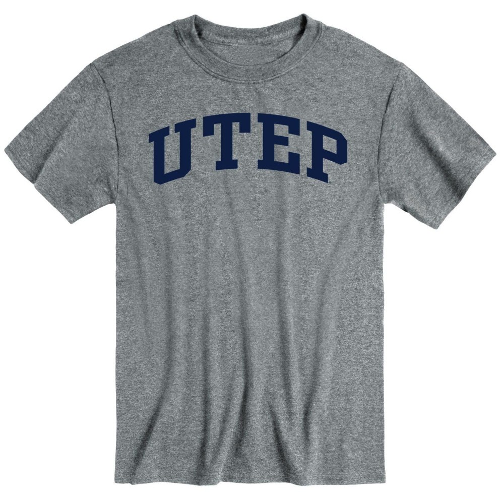 Ivysport University Of Texas, El Paso Utep Miners Short Sleeve Adult Unisex T-Shirt, Classic, Charcoal Grey, Medium