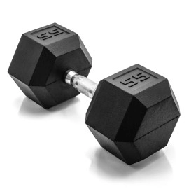 Cap Barbell Cap 55 Lb Coated Hex Dumbbell Weight, New Edition, Black, (Sdris-55)