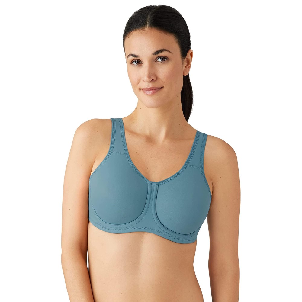 Wacoal Womens Plus Size Full Figure Underwire Sport Bra, Provincial Blue, 34Dd