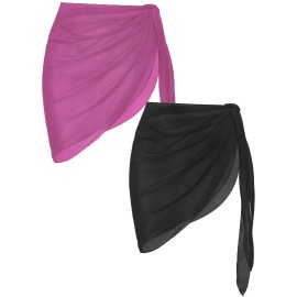 Ekouaer Womens Plus Size Sarong Coverups For Swimwear Sexy Sheer Bikini Wraps 2 Piece Chiffon Wrap Skirt Xl