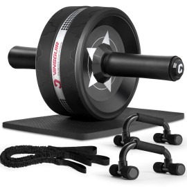 Vinsguir Ab Roller Wheel Kit - Ab Workout Equipment With Push Up Bars, Resistance Bands, Knee Mat, Home Gym Fitness Equipment For Core Strength Training, Abdominal Roller Machine With Gym Accessories For Men & Women