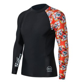 Adoreism Mens Quick-Dry Upf 50+ Sun Protection Long Sleeve Rash Guard (Bee Together, 3Xl)